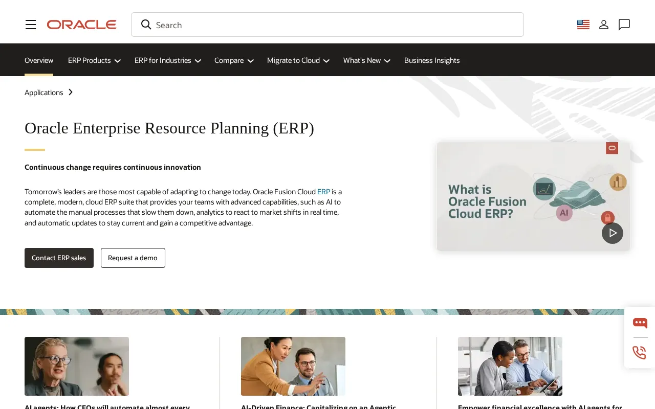 Oracle Fusion Cloud ERP interface screenshot