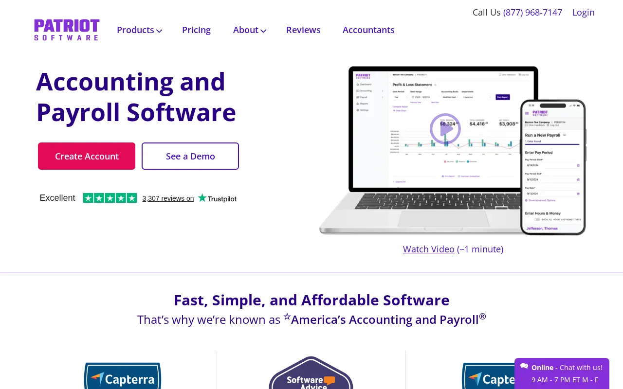 Patriot Software interface screenshot