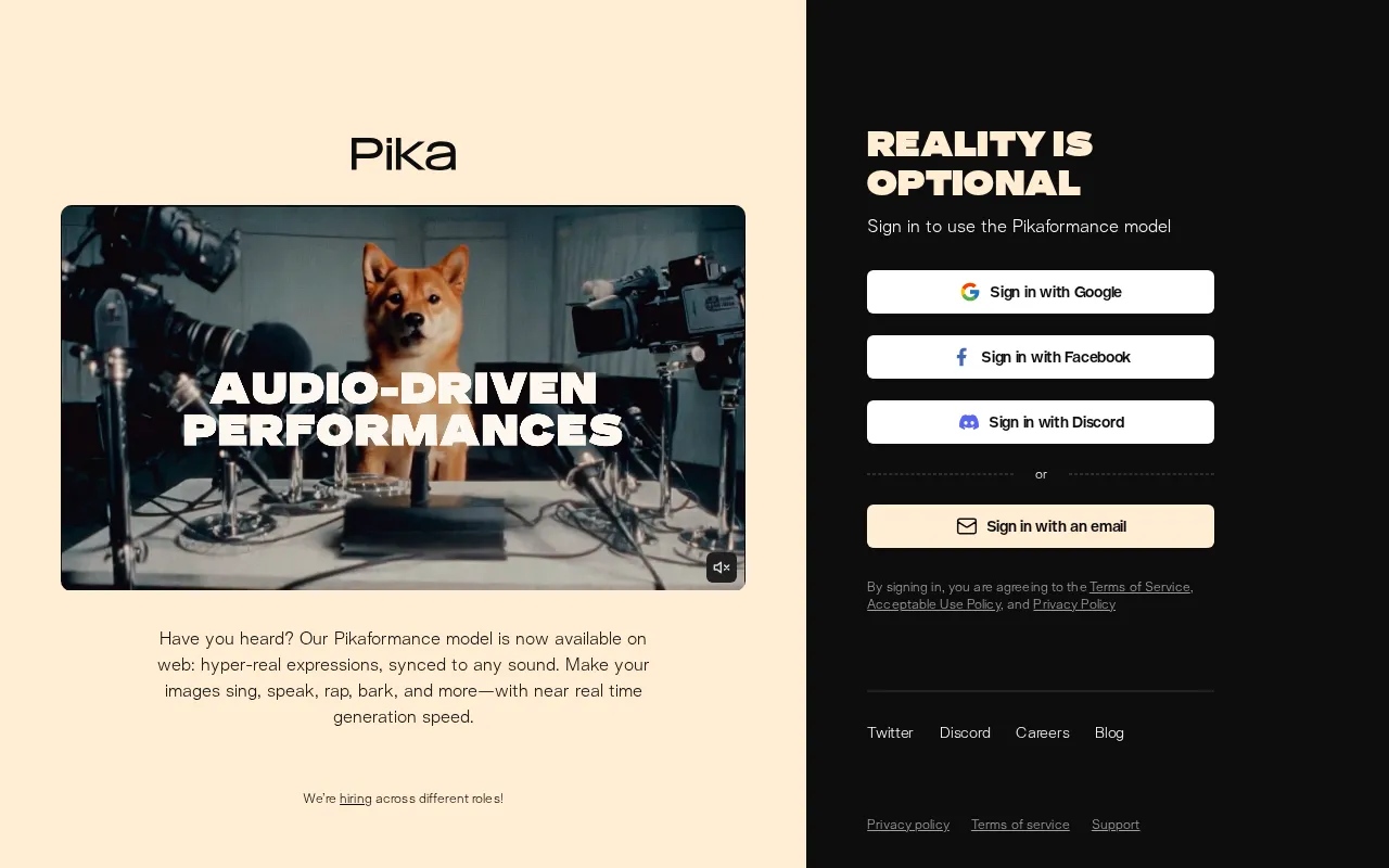 Pika interface screenshot