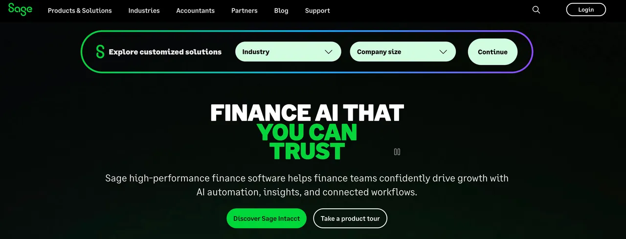Sage Business Cloud Accounting interface screenshot