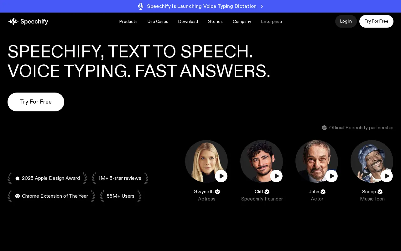 Speechify interface screenshot