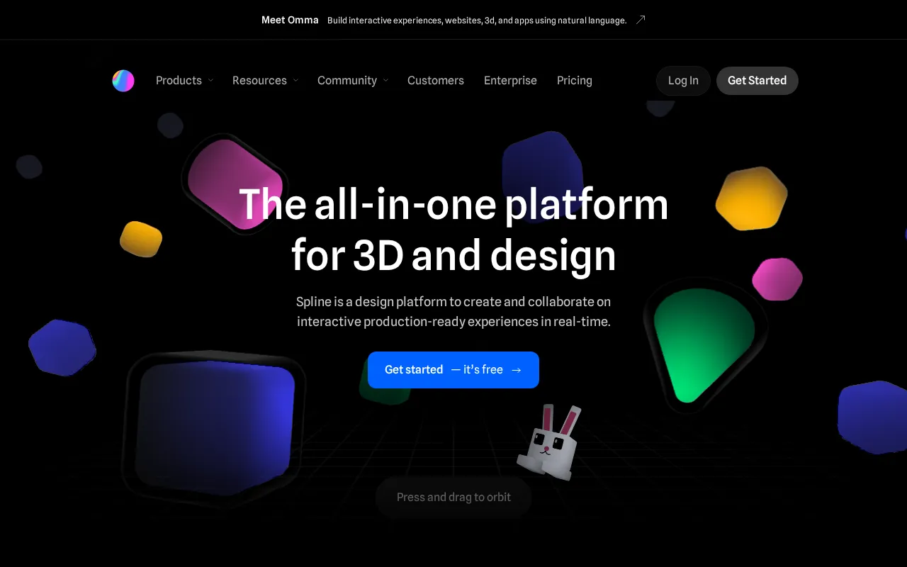Spline interface screenshot