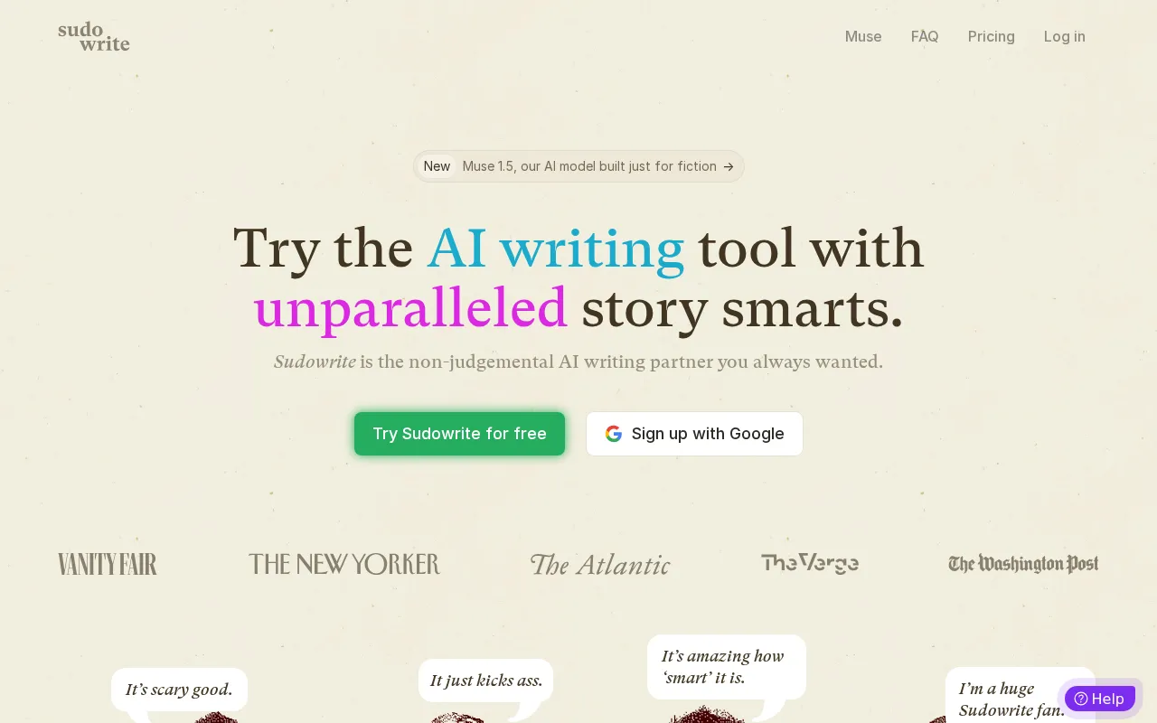 Sudowrite interface screenshot