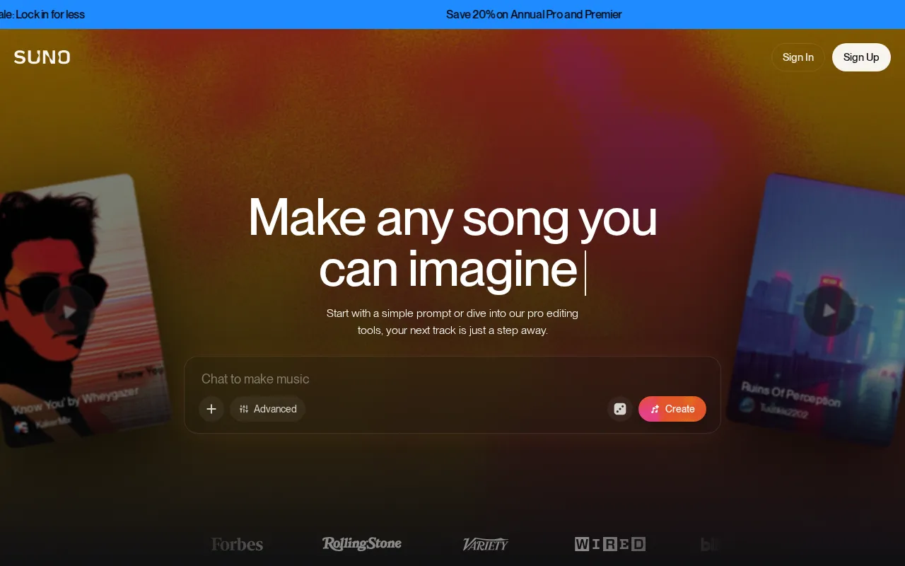 Suno interface screenshot