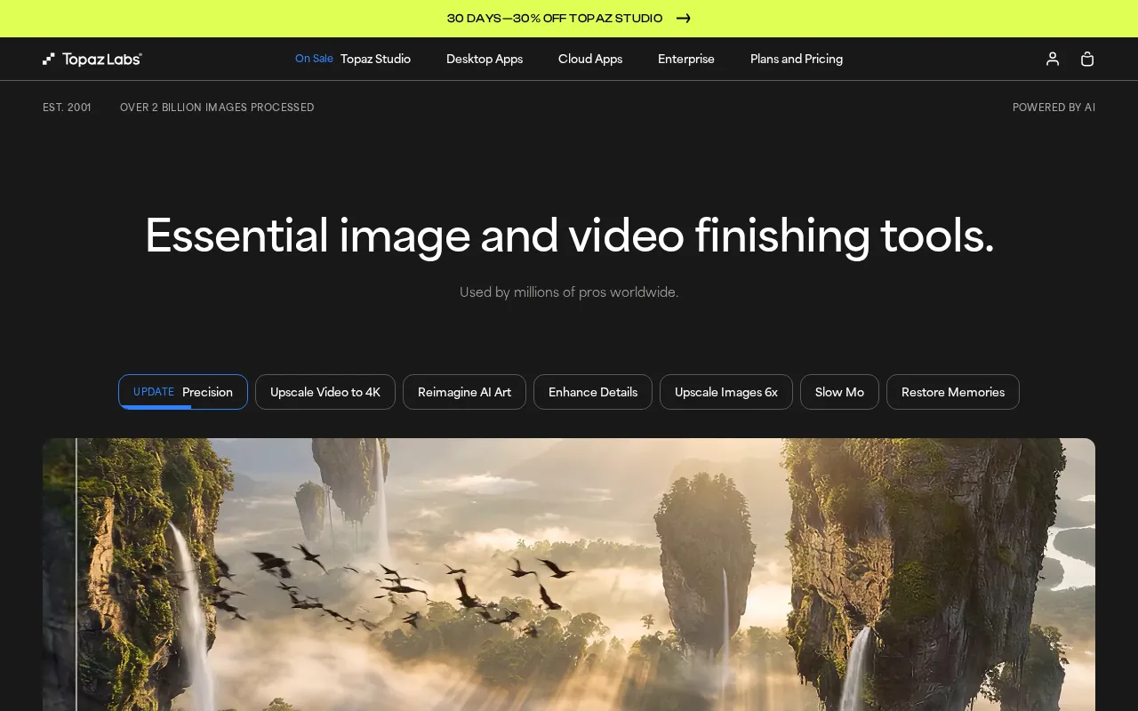 Topaz Labs AI interface screenshot