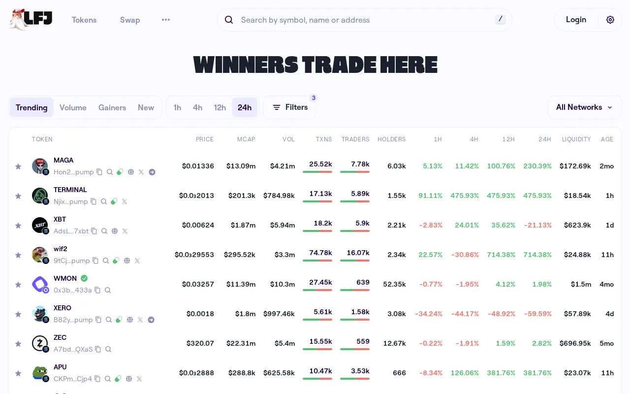 Trader Joe interface screenshot