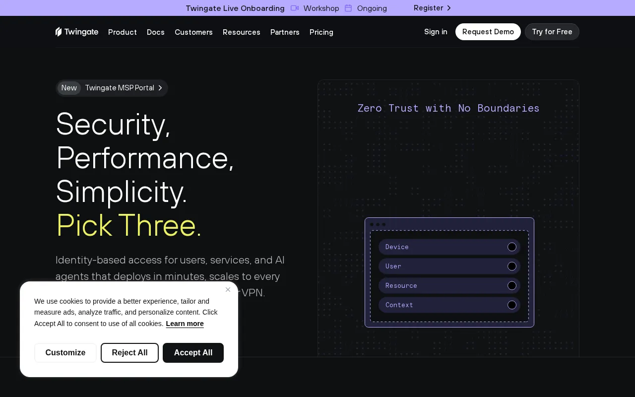 Twingate interface screenshot