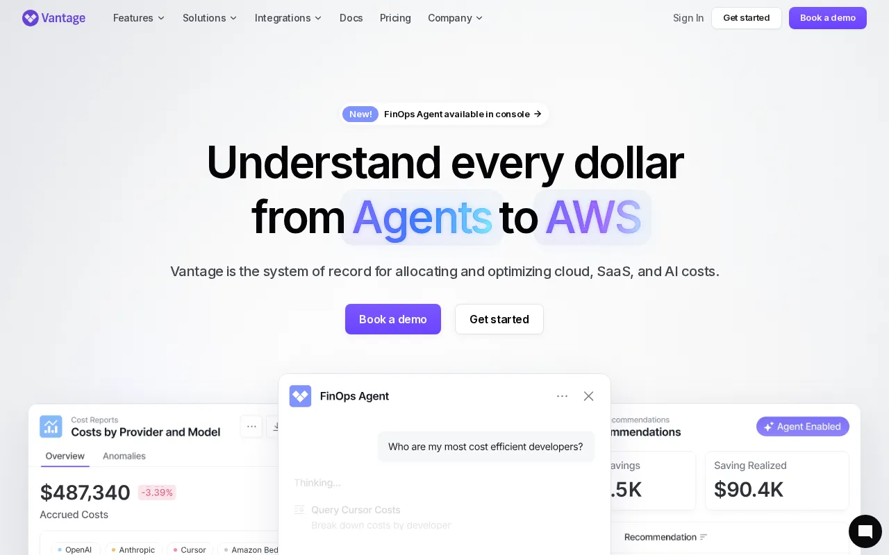 Vantage interface screenshot
