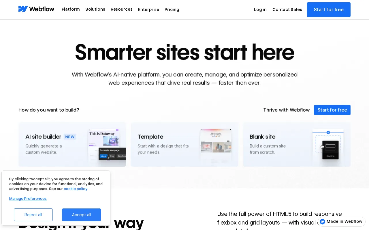 Webflow interface screenshot