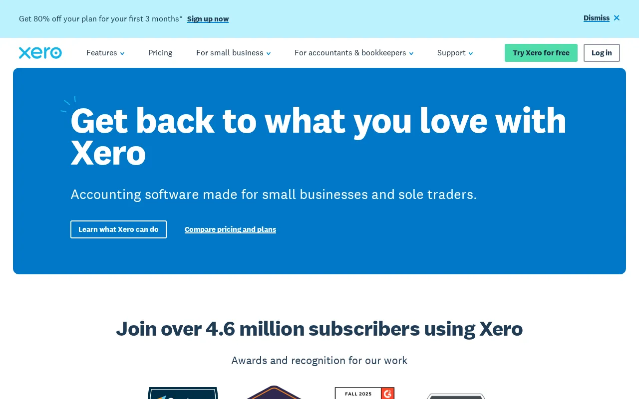 Xero interface screenshot