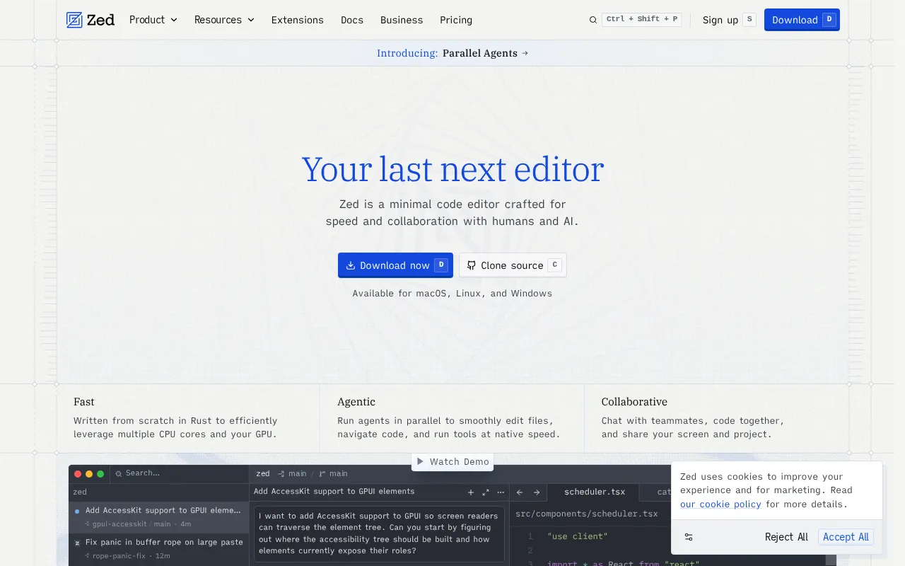 Zed interface screenshot