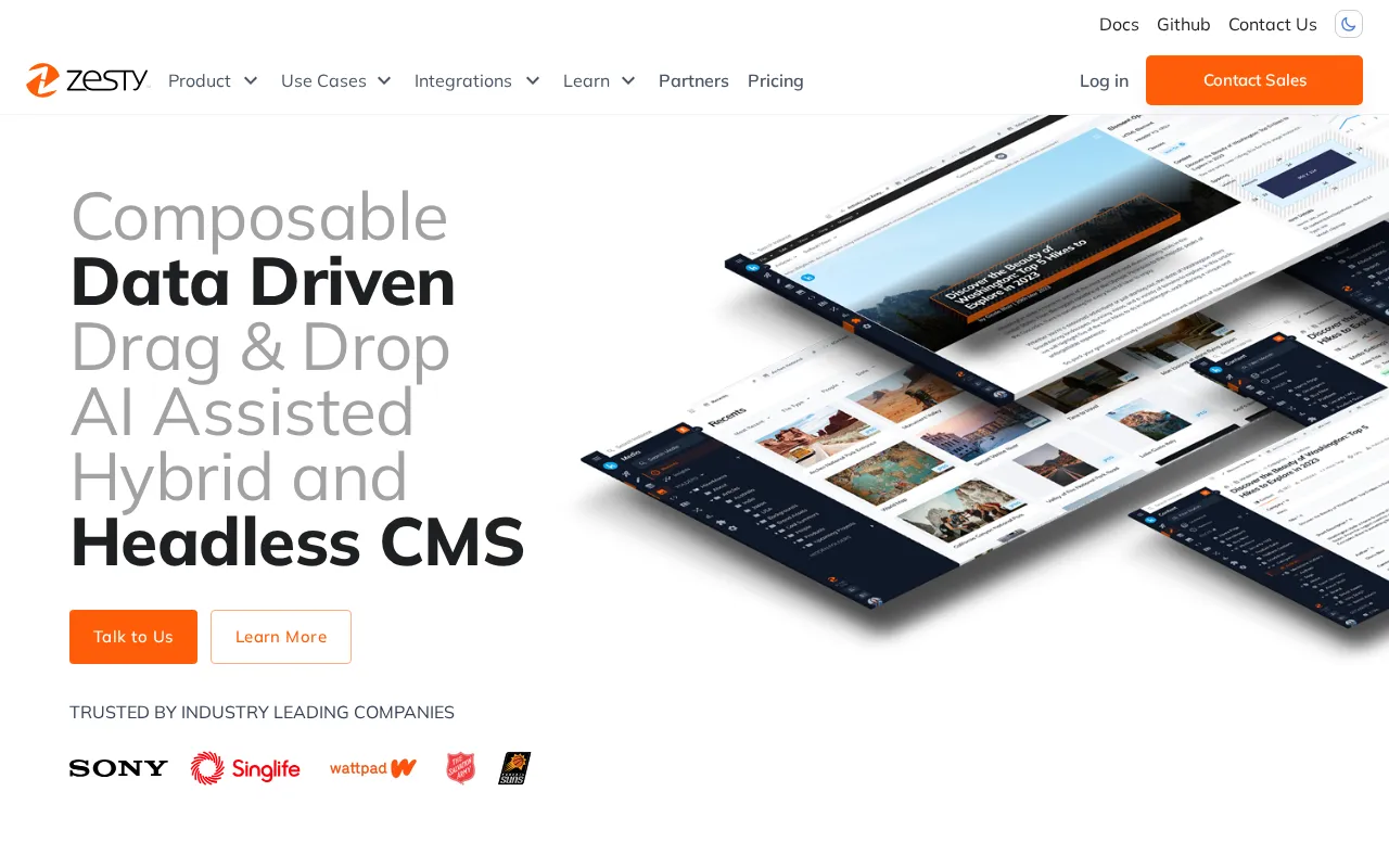 Zesty interface screenshot
