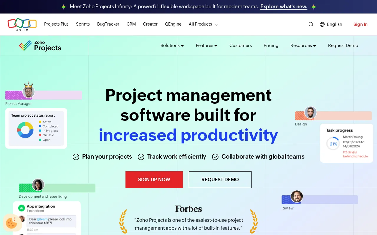 Zoho Projects interface screenshot